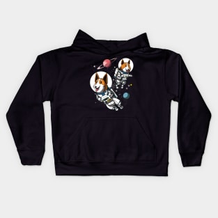 Corgi Dog Space Astronaut Kids Hoodie